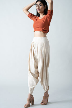 Ecru Kora Cotton Dhoti Pants - Image 4