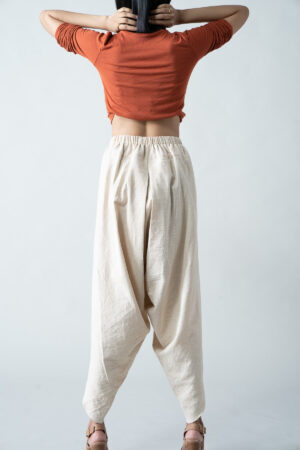 Ecru Kora Cotton Dhoti Pants - Image 3
