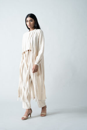 Ecru Kora High-Low Jacket Top - Image 3