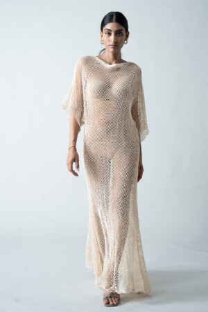 Sexy Mesh See-Through Backless Beach Dress